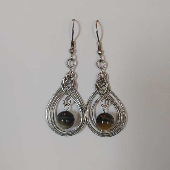 Blue Tiger Eye Earrings Drop